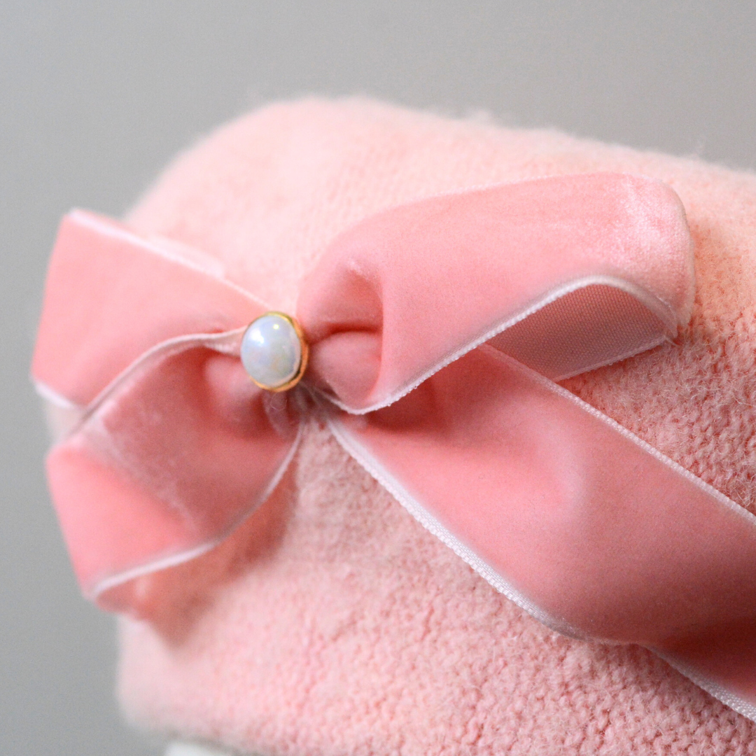 Bow Beret Knit in Pink